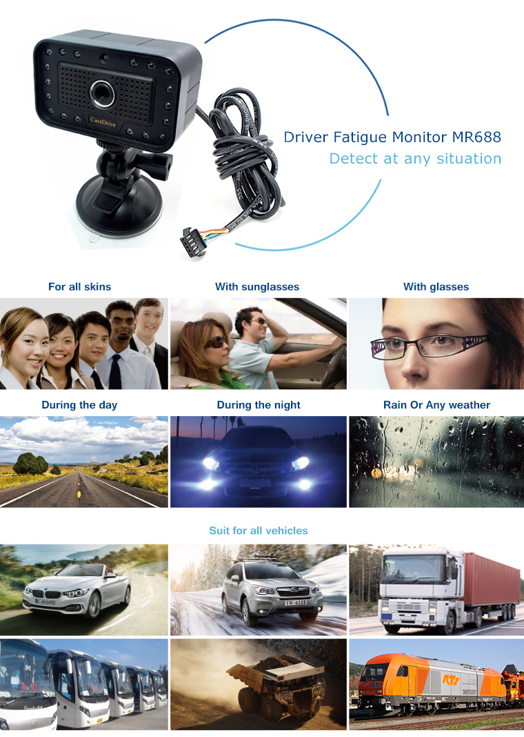 Caredrive Mr688 Car Alarm System Infrared Driver Drowsiness Detection