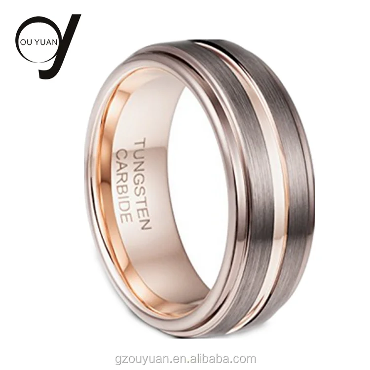 Brushed Tungsten Wedding Band Black Plated Couples Tungsten Ring