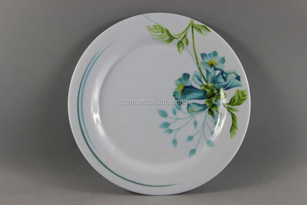 Flower Design Melamine Food Plates 9 Inch