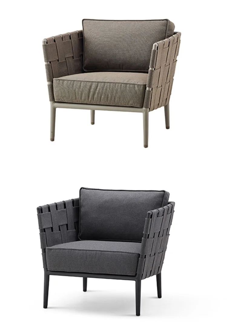 rope patio set on Aluminum Frame Garden Woven Flat Rope Outdoor Furniture Rope Chair Garden Sofas Aliexpress