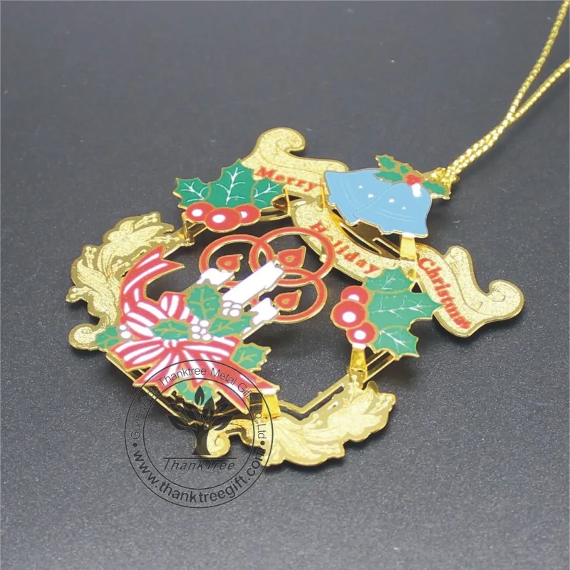 metal etching handmade 3d custom brass Christmas ornament, View brass Christmas ornament