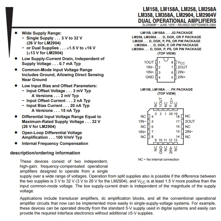 Lm358 внутренняя схема