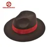 2018 best seller brown wool felt burgundy ribbon women hats winter