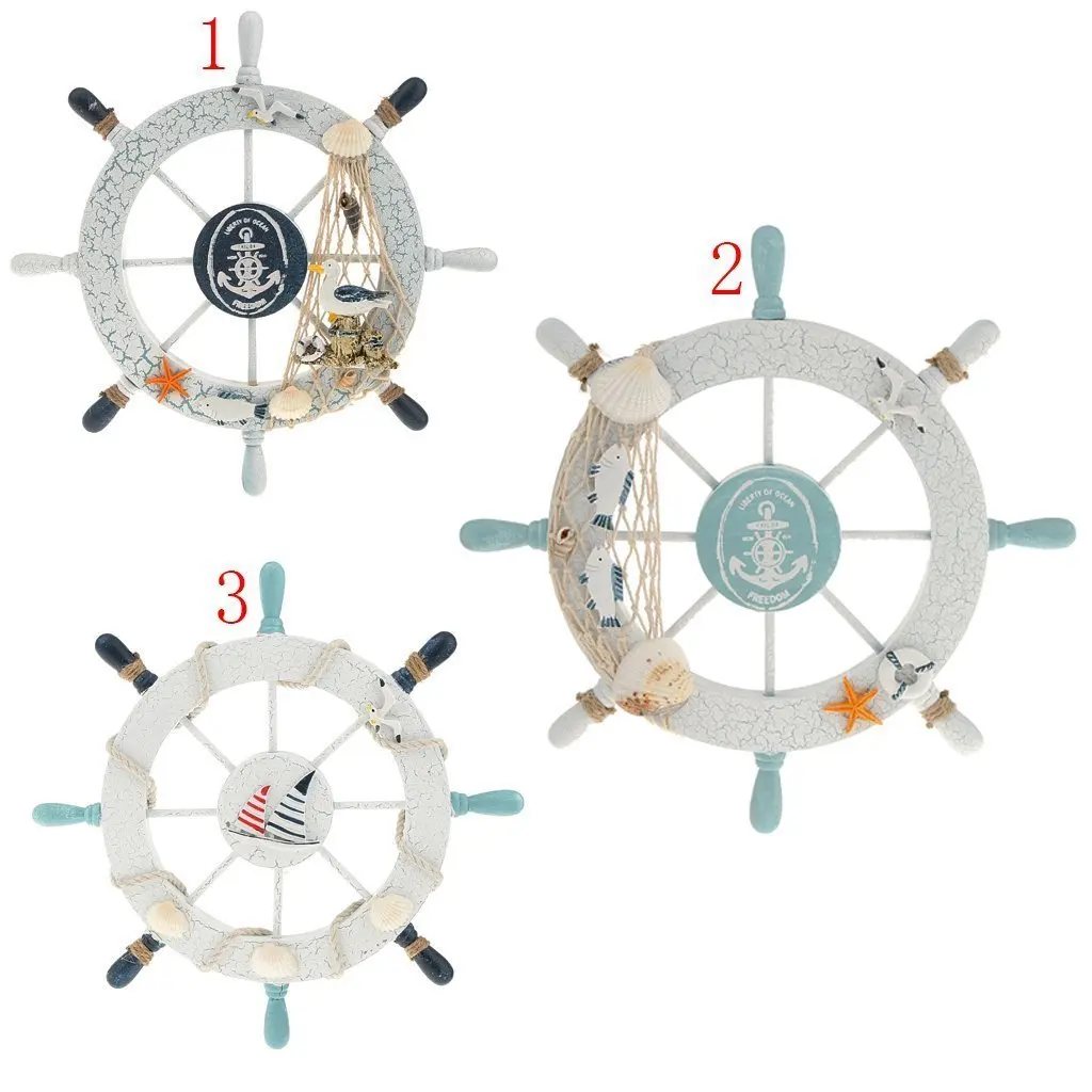 2019 new products Fishing Wooden Boat Ships Steering Wheels for decorative
