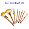 Top 8pcs Custom Electroplated Synthetic Hair Makeup Brush Set Factory