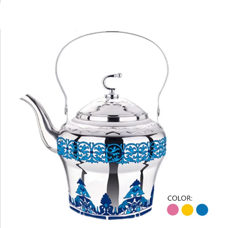 Arab Style 1.0l Gold Tea Pot With Stainer Stainless Steel Decorative