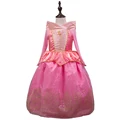 Sleeping Beauty Princess costume spring autumn girl dress 2016 pink Princess Aurora Dresses for girls party