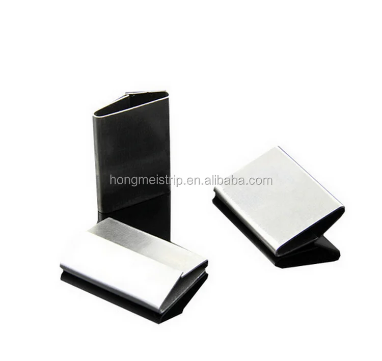 CLOSED (PUSHER) 0.4-0.9 MM Steel strapping seals 3/4" Push, Double Notch