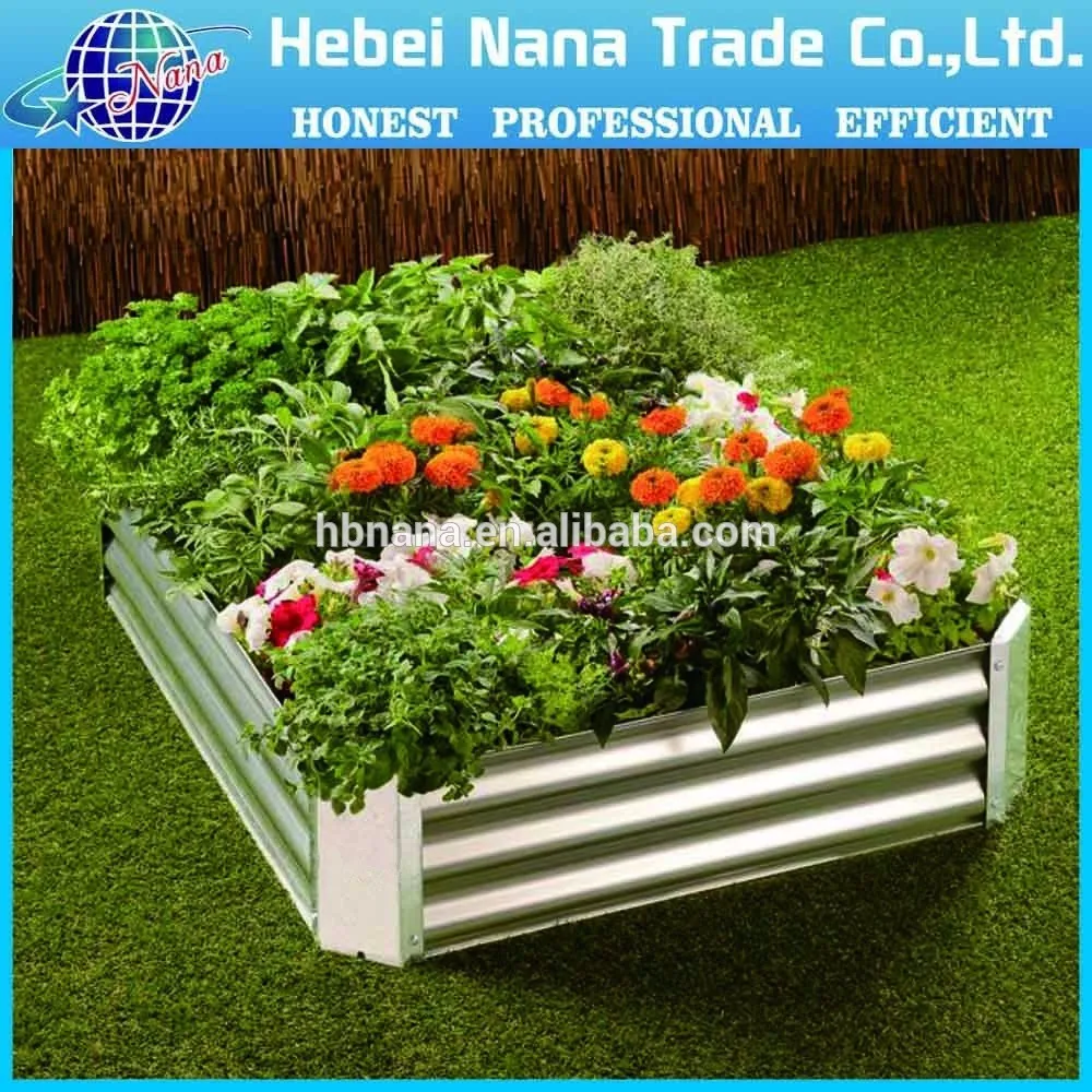 Modular Metal Trough Garden Bed Galvanized Steel Raised Garden