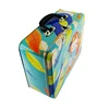 with Handle and Lock Cartoon Rectangle Lunch Box Metal