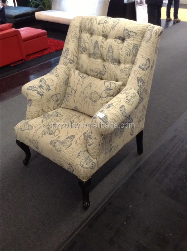 Estilo Country Americana Salón Botón Copetudo Respaldo Alto Accent Una