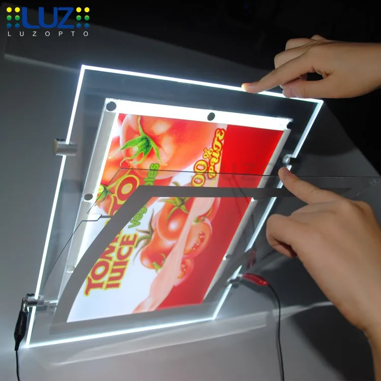 Custom Or A1 A2 A3 A4 Led Picture Frame Clear Plastic Poster Frame