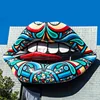 Modern pop art fiberglass resin wall mounted lip sculpture
