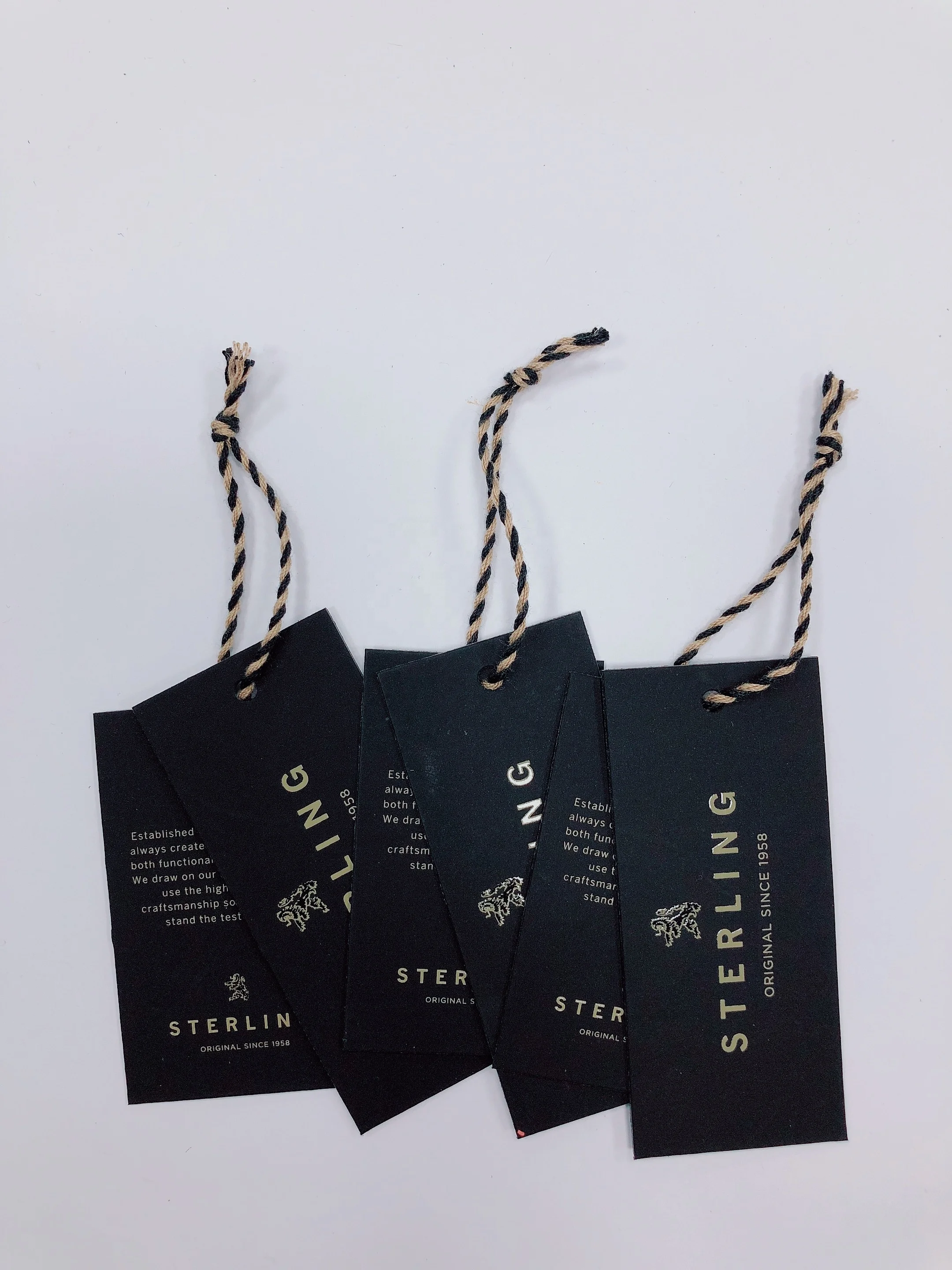 Oem Custom Garment Accessories Embossed Foil Gold Stamping Logo Black