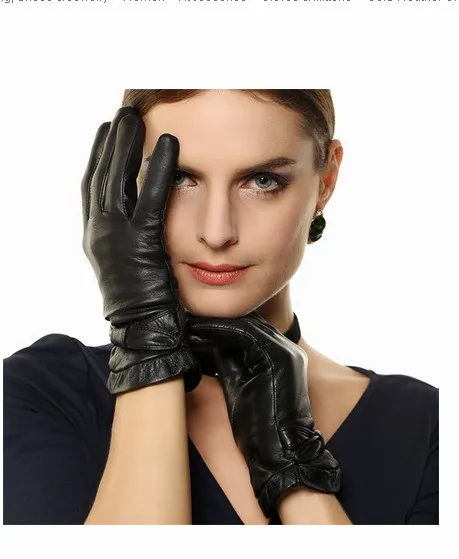 ladies patent leather genuine sheepskin dress leather gloves