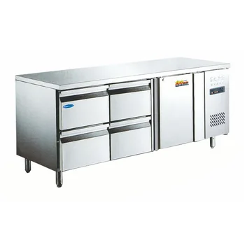 Stainless Steel Worktable Small 4 Commercial Drawer Refrigerator