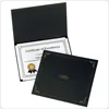 2016 bifold black a4 pu leather degree certificate holder portfolio silk printing logo