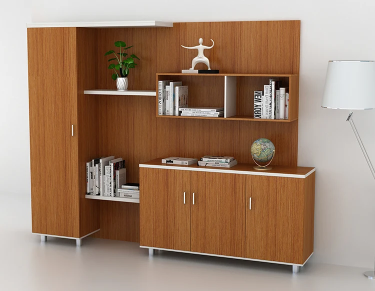 Modern Popular New Design Wood Bookcase With Glass Doors - Buy Wood