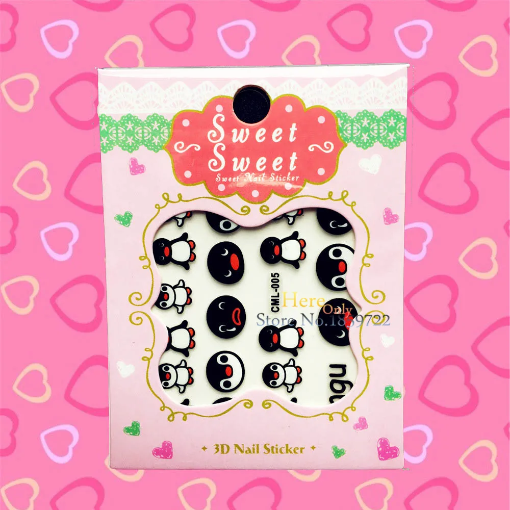 1PC Fashion Cute Lillte Penguin Pattern Nail Art Stickers For Kids HCML 005 Xmas Water Transfer