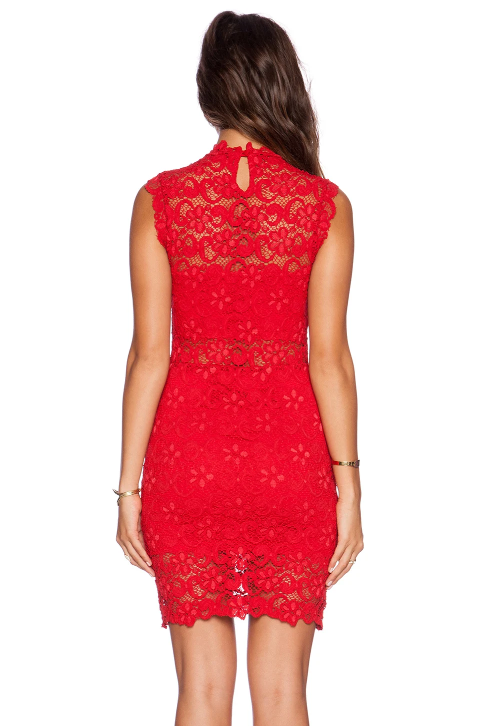 Women Red Short Tight Sexy Lace Cutout Mini Dress - Buy Red Dress,Red ...