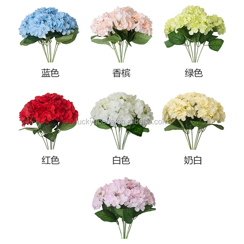 Lf623 7 Heads Silk Hydrangea Flower Color Hydrangea Flower Bush