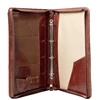A4 File Folder 4 Rings Leather Ring Binder with Zipper Around