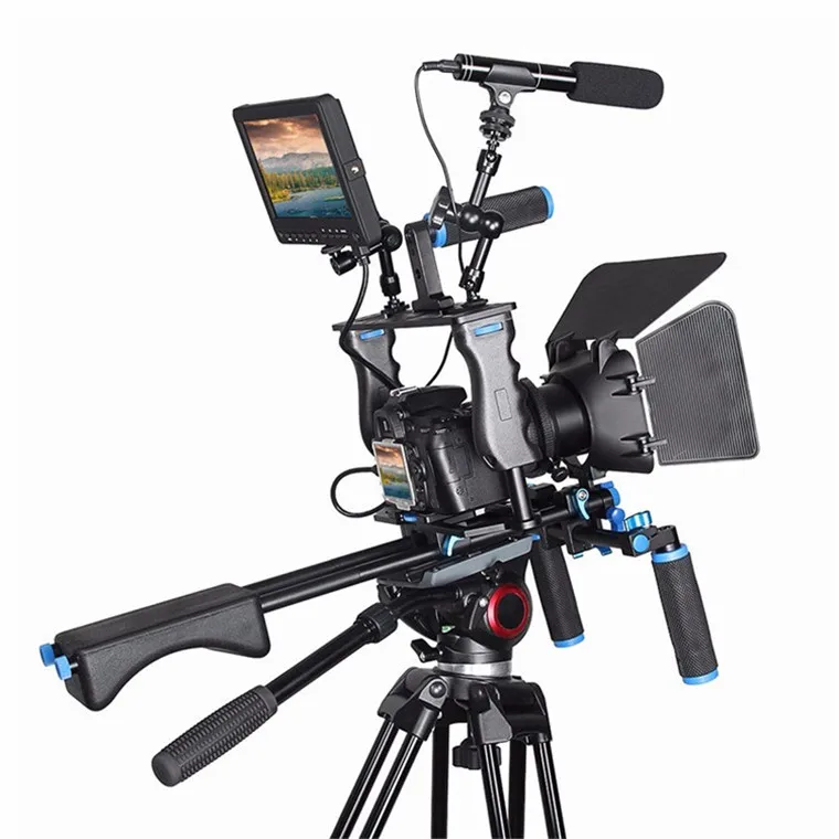 Rundour Dslr Video Stabilizer Camera Rig Cage Kit Shoulder Mount Rig