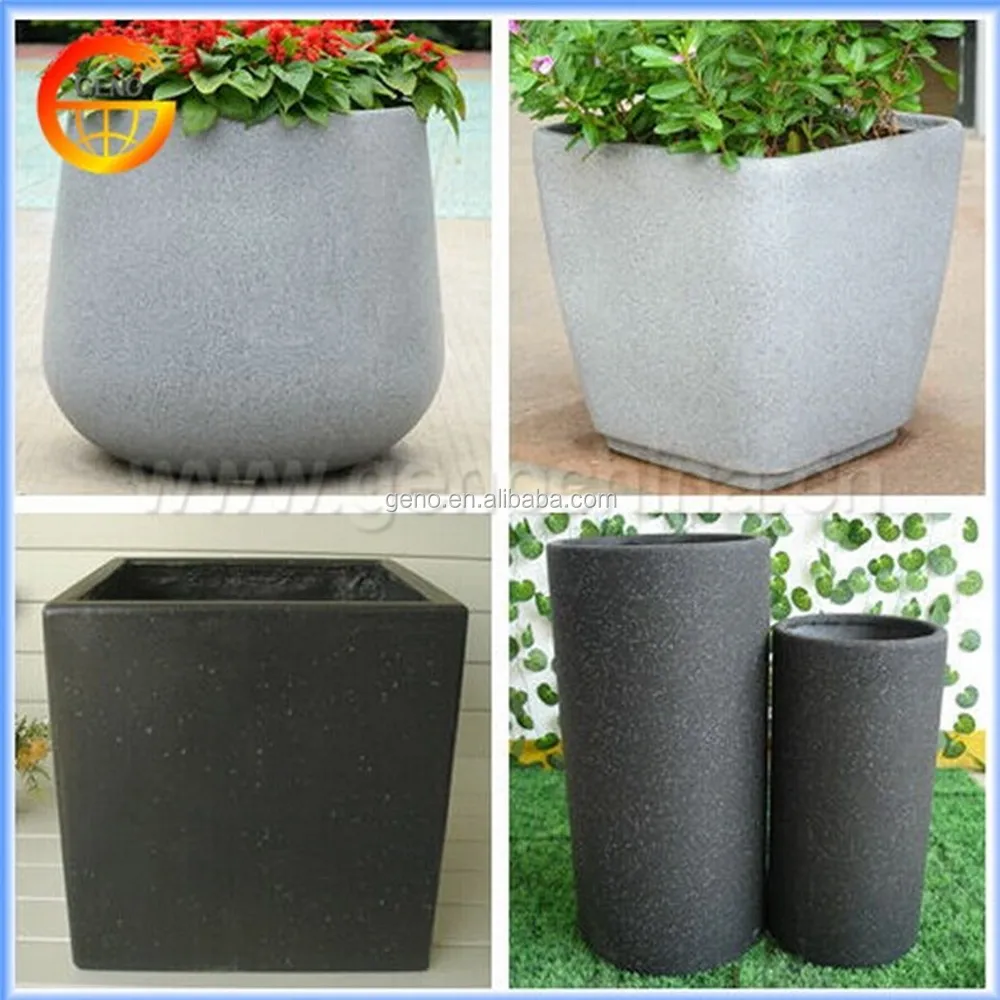 Black Color Tall Fiberglass Flower Pot Urn Garden Planter Buy Black