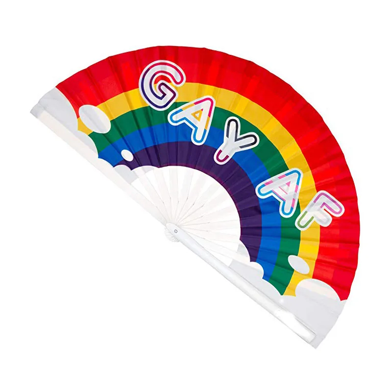 rainbow hand fan