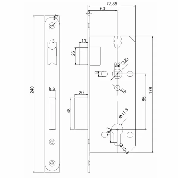 Bb8560 Small Door Lock Truck Door Lock Accordion Door Lock - Buy Small ...