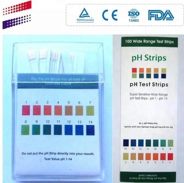 
universal ph 1-14 test strips CE ISO FDA 