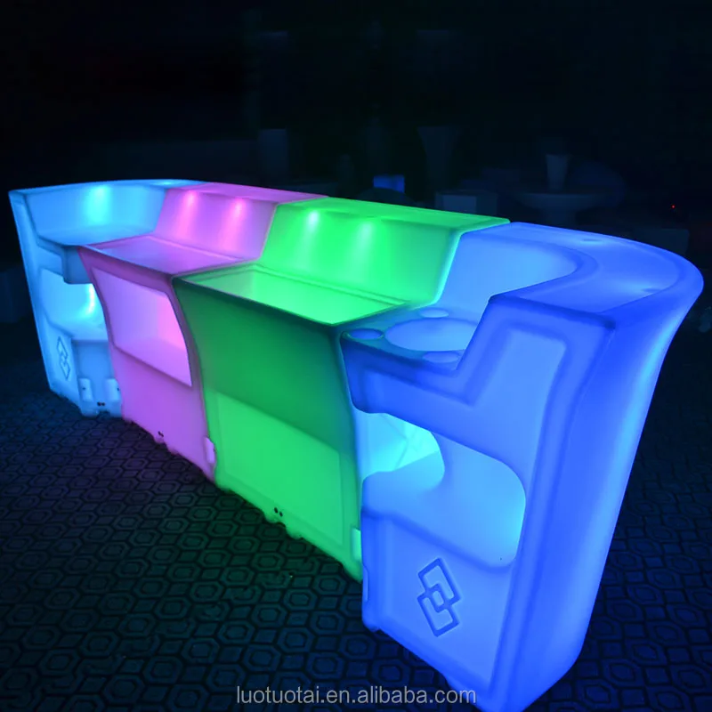 Professional Portable Plastic Glowing Led Bar Counter Party Bar