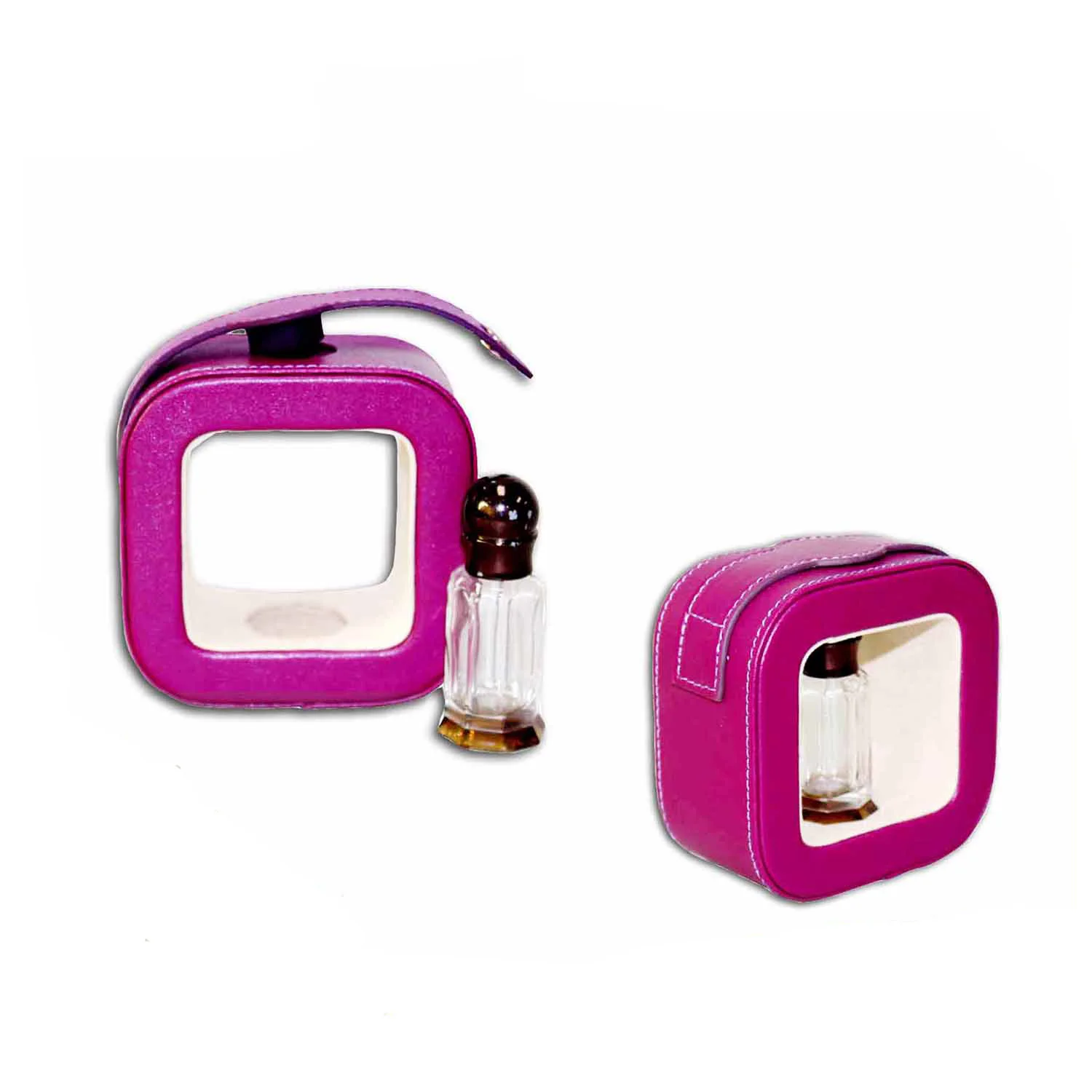 Custom made delicate brown wooden perfume box with lock