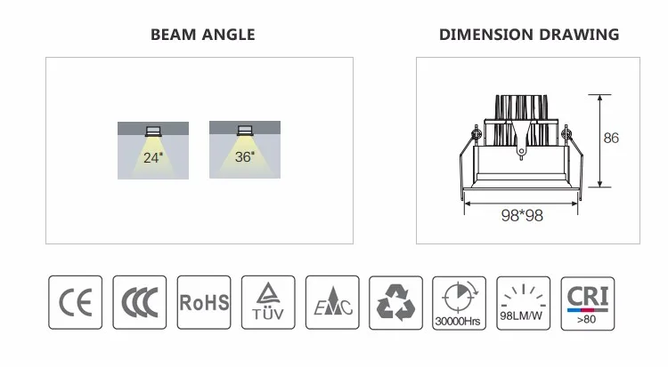 220v 3inch 7w 9w Recessed Downlight Spot Fittings Led Ceiling