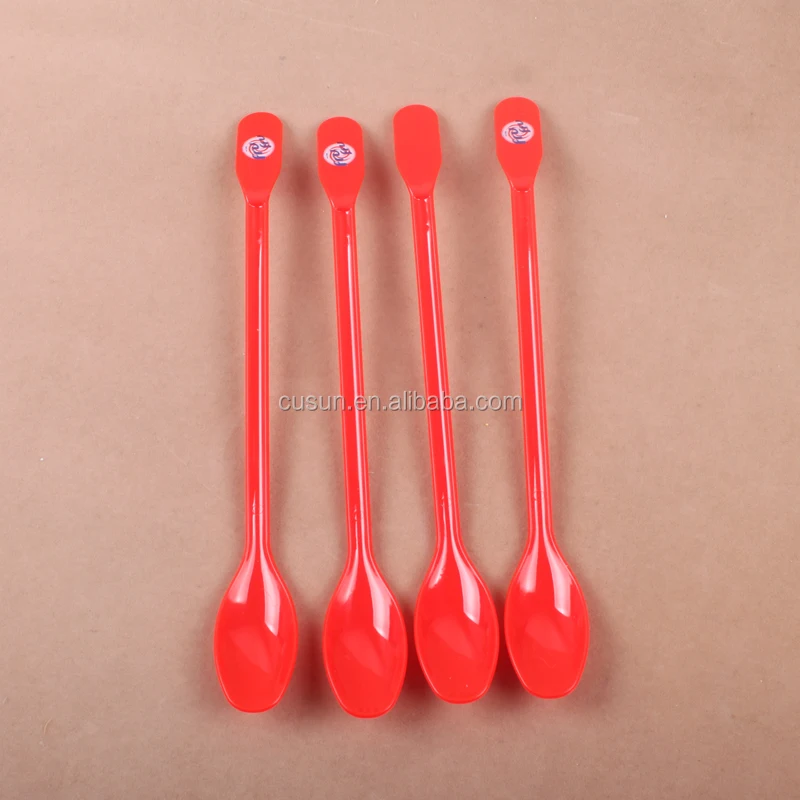 Bsci Export Long Handled Disposable Plastic Bubble Tea Spoons Small Ps