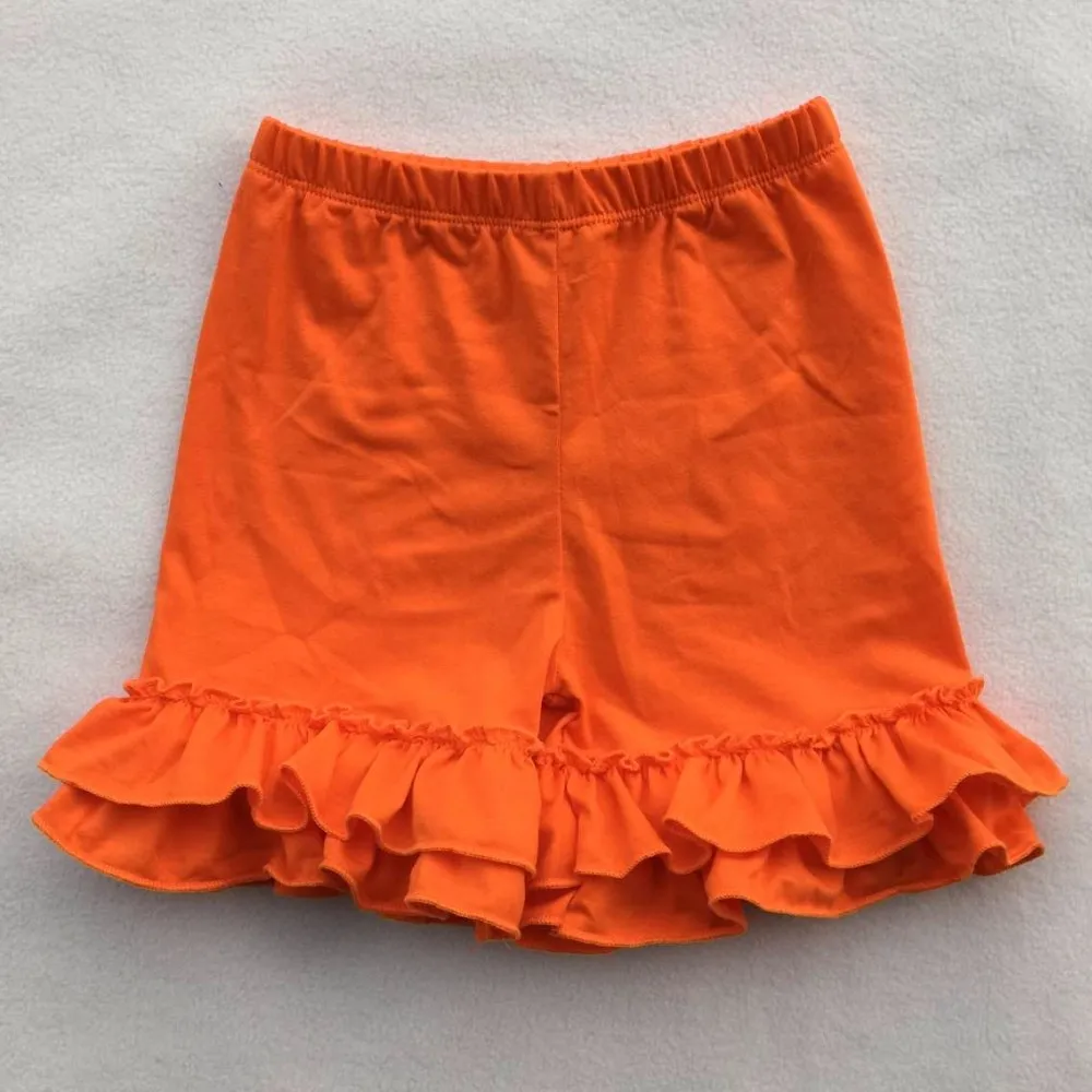 Wholesale Baby Girls Ruffle Cotton Shorts Double Layer Knit Custom