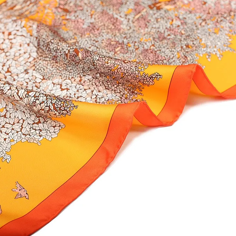 Embroidery Scarf Custom Silk Fashion Digitally Printing Silk Scarf