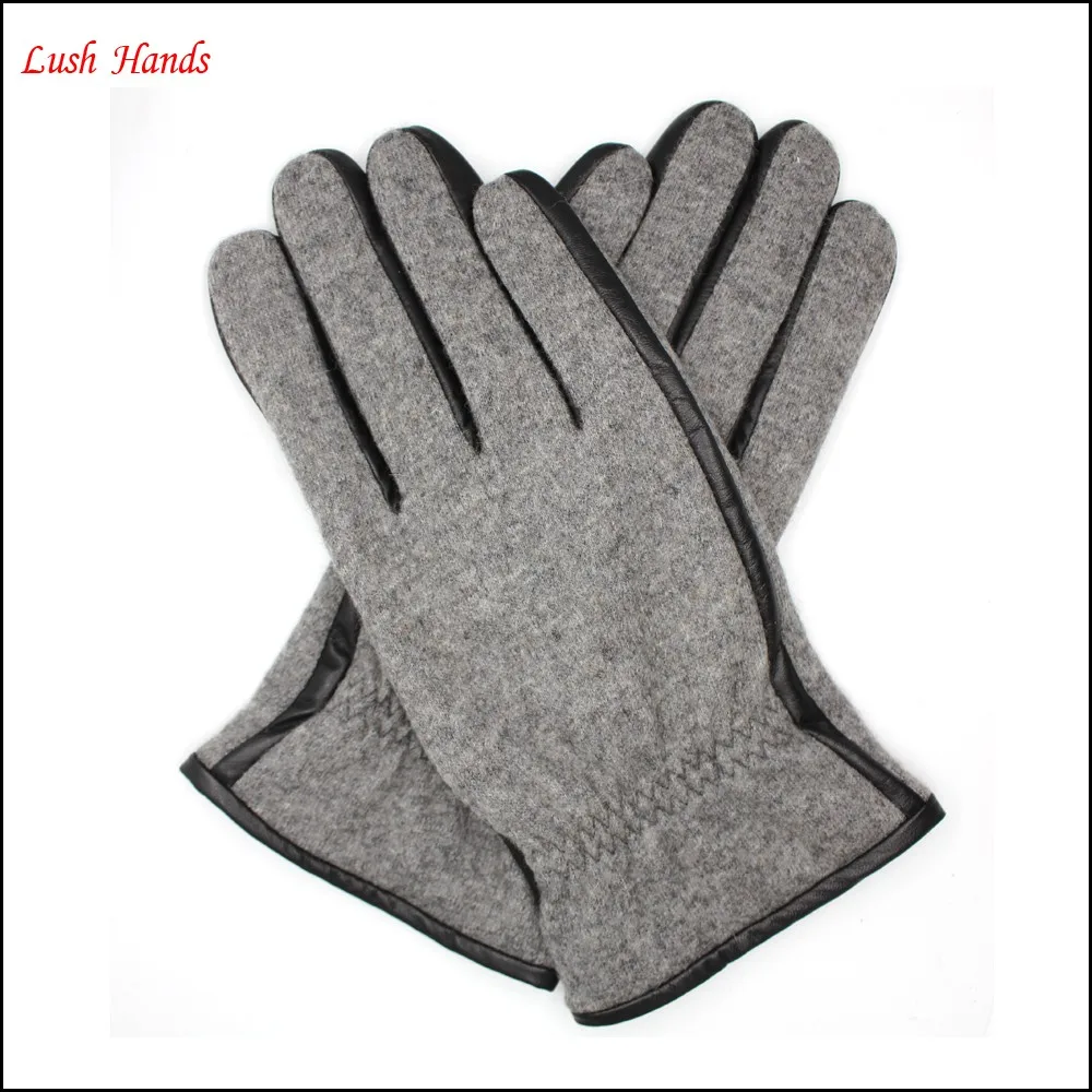 mens and boys grey woolen gloves lining 70% wool 70% acrylic or polyester