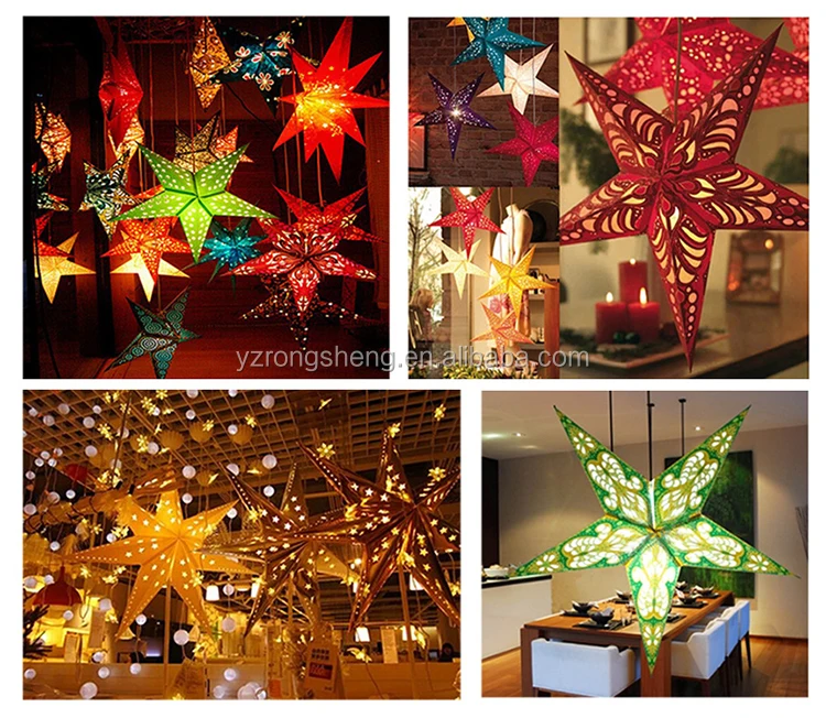 Decorative Festive Indian Hanging  Christmas Party Star Lamp Paper Lantern Décor 