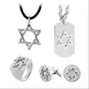 Yiwu Aceon Stainless Steel Jewish ring pendant cuff link david of star jewelry set