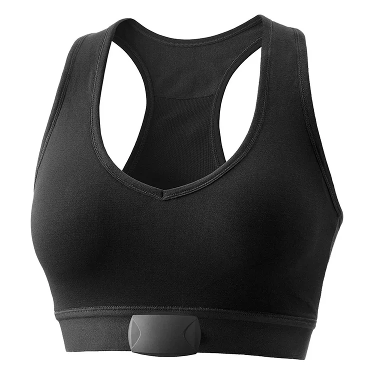 Women High Impact Racerback Workout Fitness Sports Bra With Heart Rate