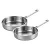 Stainless Steel Material With Bakelite Handle Flat Wok sauce pan Frying Pan