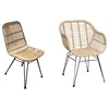 TW8711 Morden and Fashion beige color PE plastic Rattan Wicker Dinning Chair indoor and Outdoor Metal Rattan Chair