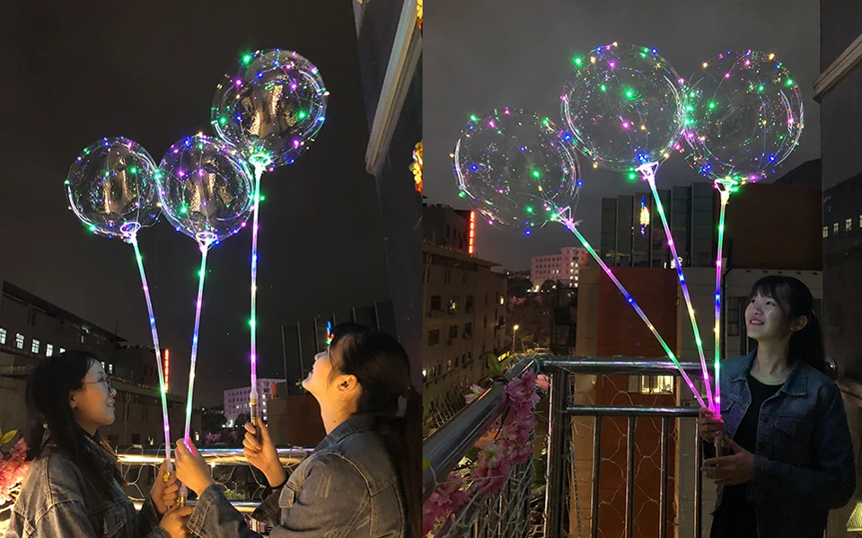 Wholesale Customized Led Latex Air Balloon Sparkle Bubble Balloons