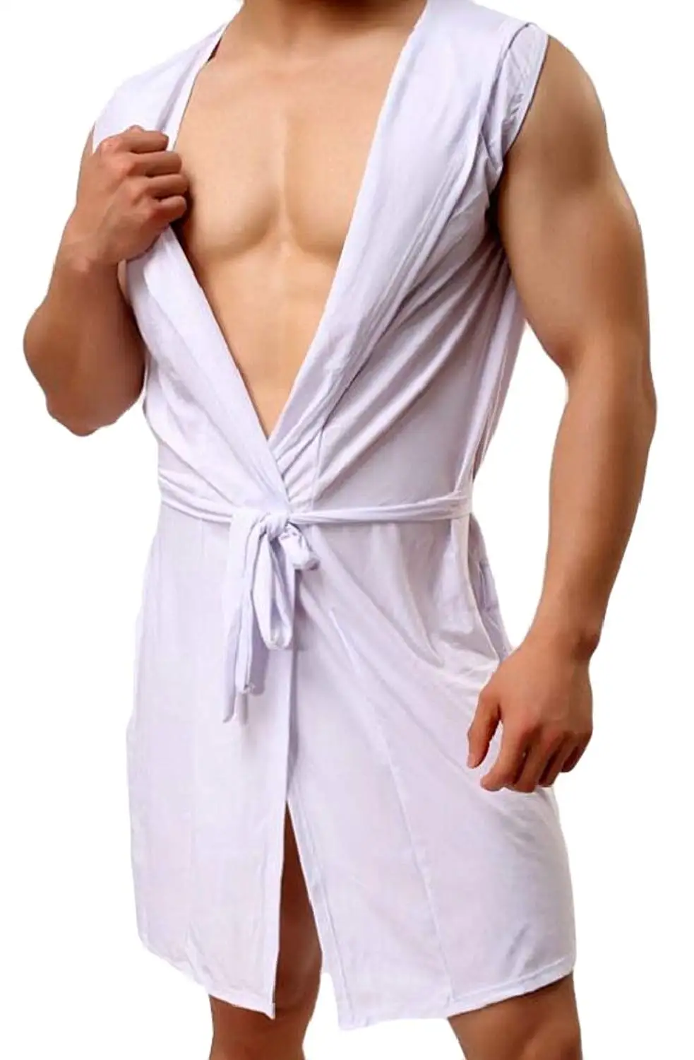 Jaycargogo Mens Soft Kimono Robe Long Sleeve Lightweight Bathrobe Sleepwear...