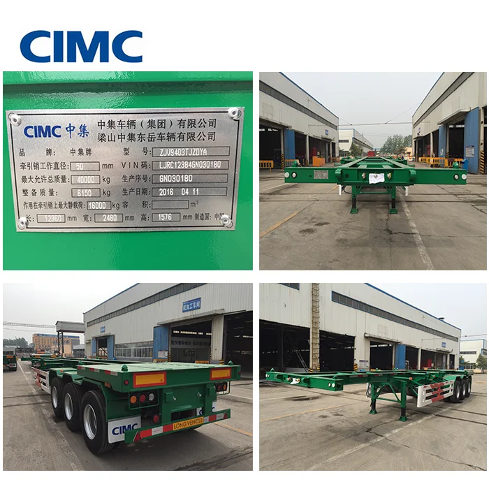 Cimc 40ft 40t Skeleton Truck Semi Container Chassis Trailer 12 Twist Lock Buy High Quality 40ft 40t Skeleton Truck Semi Trailersemi Container