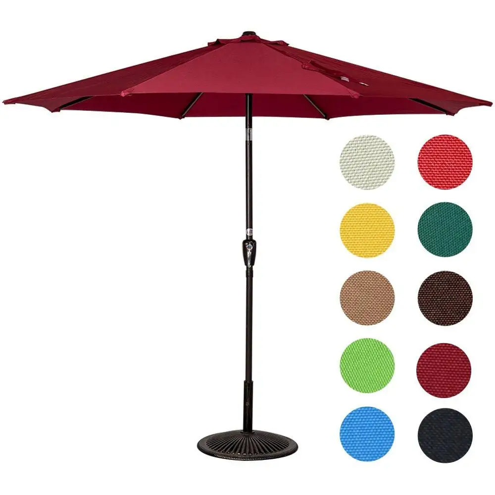 9 Feet Outdoor Aluminum Patio Umbrella With Auto Tilt And Crank Buy