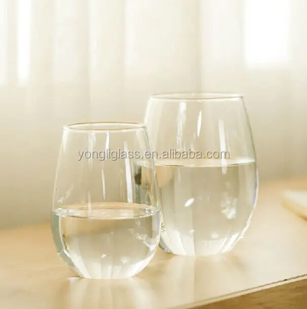 Guangzhou wholesale 12oz stemless wine glass cup