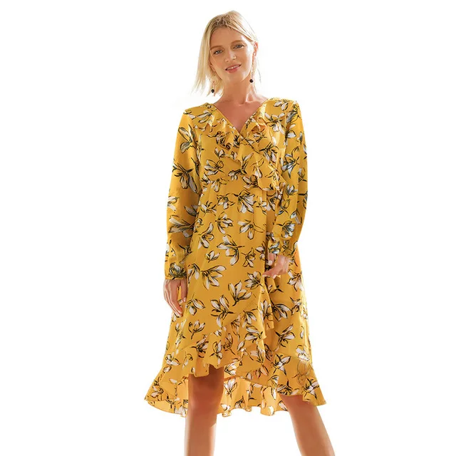 long sleeve floral summer dress