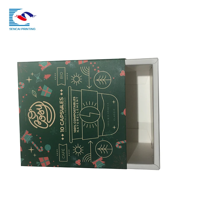 Custom Design Coffee Capsules Rigid Paper Packaging Gift Boxes With